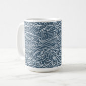 japanisches Wave Style-Muster Kaffeetasse (Vorderseite Links)