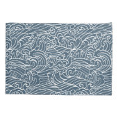 japanisches Wave Style-Muster Kissenbezug (Rückseite-Links)