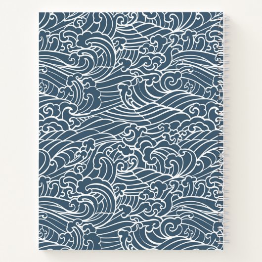 japanisches Wave Style-Muster Notizblock (Rückseite)