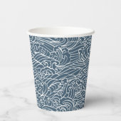 japanisches Wave Style-Muster Pappbecher (Rückseite)