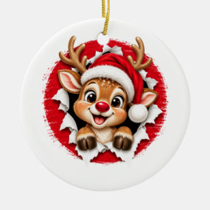 Japanisches Weihnachtsrentier Keramik Ornament