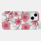 Japanisches Weißrosa Sakura Cherry Blossom Muster Case-Mate iPhone Hülle (Rückseite (Horizontal))