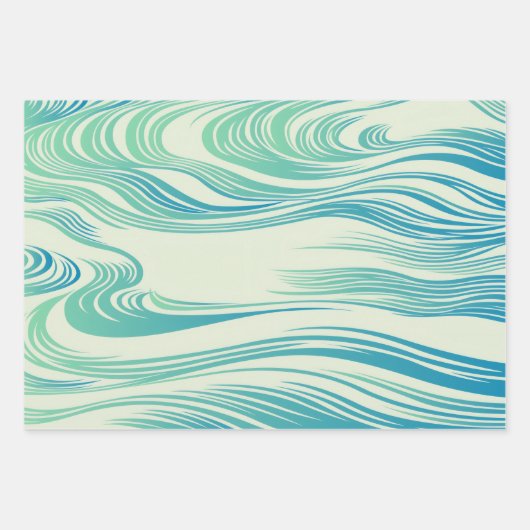japanisches Wellendesign Geschenkpapier Set (Vorderseite 2)
