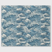 Japanisches Wellenmuster Geschenkpapier (Flach)