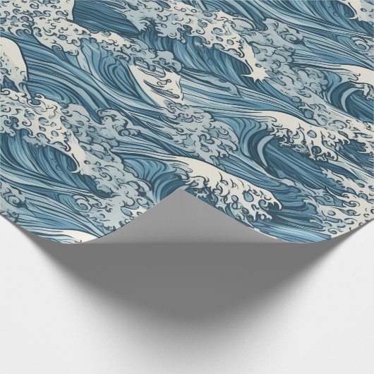 Japanisches Wellenmuster Geschenkpapier (Ecke)