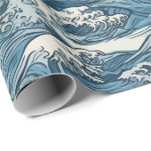 Japanisches Wellenmuster Geschenkpapier (Rolleneckpunkt)