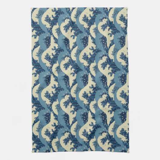 Japanisches Wellenmuster Geschirrtuch (Vertikal)