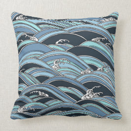 Japanisches Wellenmuster Kissen