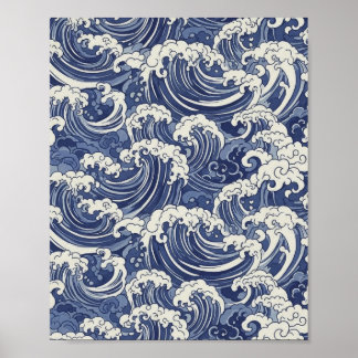 Japanisches Wellenmuster - Ocean Art Print Poster