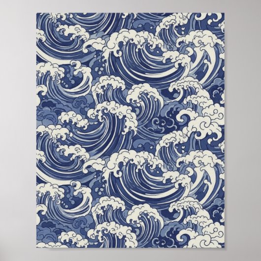 Japanisches Wellenmuster - Ocean Art Print Poster (Vorne)