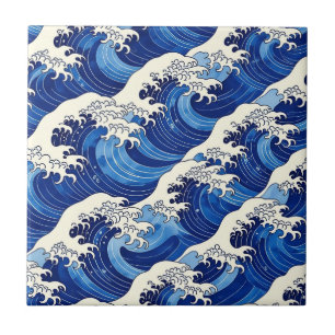 Japanisches Wellenmuster Ozean Fliese