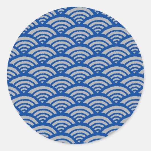Japanisches Wellenmuster Runder Aufkleber (Vorderseite)