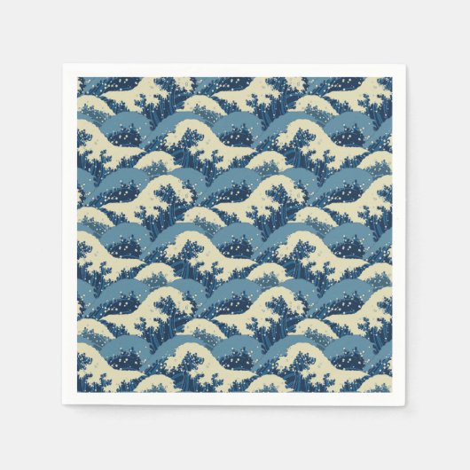 japanisches Wellenmuster Serviette (Vorderseite)