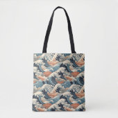 Japanisches Wellenmuster  Tasche (Vorderseite)