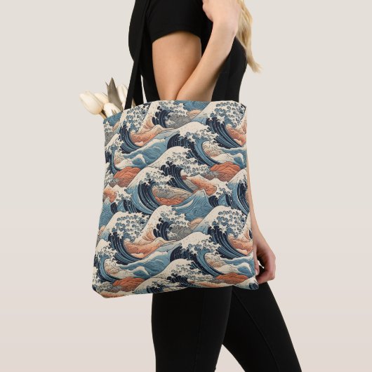 Japanisches Wellenmuster  Tasche (Von Nahem)