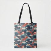 Japanisches Wellenmuster  Tasche (Vorderseite)
