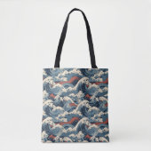 Japanisches Wellenmuster  Tasche (Vorderseite)