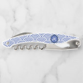 Japanisches Wellenmuster und Monogramm Kellnermesser (Rückseite)