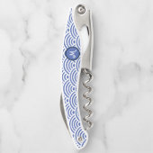 Japanisches Wellenmuster und Monogramm Kellnermesser (Rückseite)