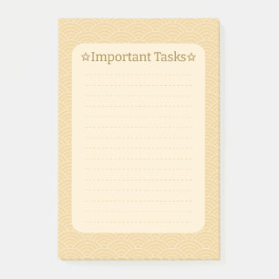 Japanisches Wellenmuster - Wichtige Aufgabe Post-it Klebezettel