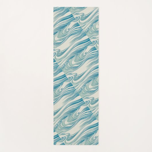 Japanisches Wellenmuster Yogamatte (Vorderseite)