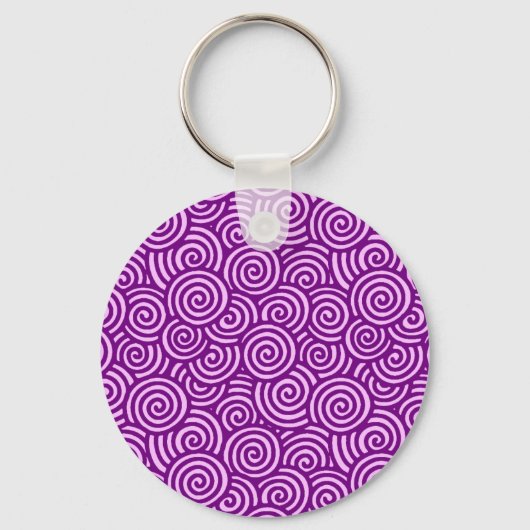 Japanisches wirbelloses Muster - orchid pink und l Schlüsselanhänger (Vorderseite)
