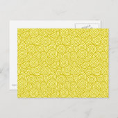 Japanisches wirbelloses Muster - Senf und hellgelb Postkarte (Vorne/Hinten)