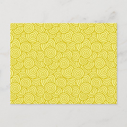 Japanisches wirbelloses Muster - Senf und hellgelb Postkarte (Vorderseite)