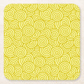 Japanisches wirbelloses Muster - Senf und hellgelb Rechteckiger Pappuntersetzer (Vorderseite)