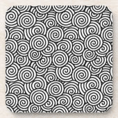 Japanisches wirbelloses Muster - weiß und schwarz Getränkeuntersetzer (Vorderseite)