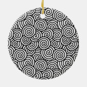 Japanisches wirbelloses Muster - weiß und schwarz Keramikornament (Hinten)