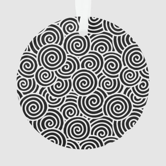 Japanisches wirbelloses Muster - weiß und schwarz Ornament (Rückseite)