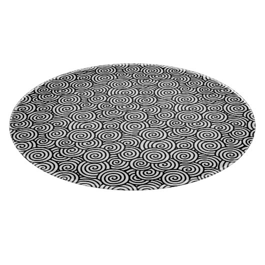 Japanisches wirbelloses Muster - weiß und schwarz Schneidebrett (Ecke)