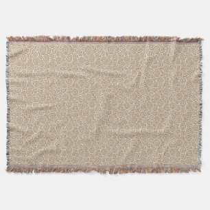 Japanisches Wirbelmuster - Taupe-Beige und Weiß Decke