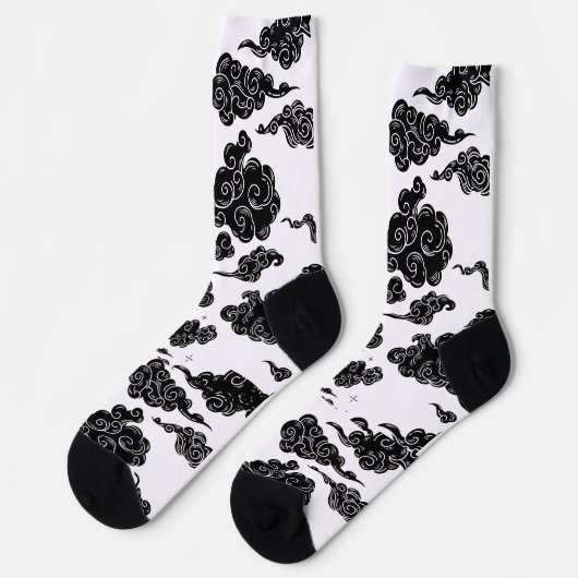 Japanisches Wolkenmuster-Ästhetik Socken (Linkes Detail)