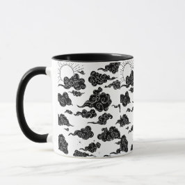 Japanisches Wolkenmuster-Ästhetik Tasse