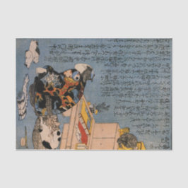 JAPANISCHES WOODBLOCK DRUCK-CAT- UND SEIDENPAPIER