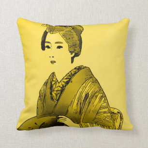 Japanisches Wurfs-Kissen Prinzessin-Watercolor Art Kissen