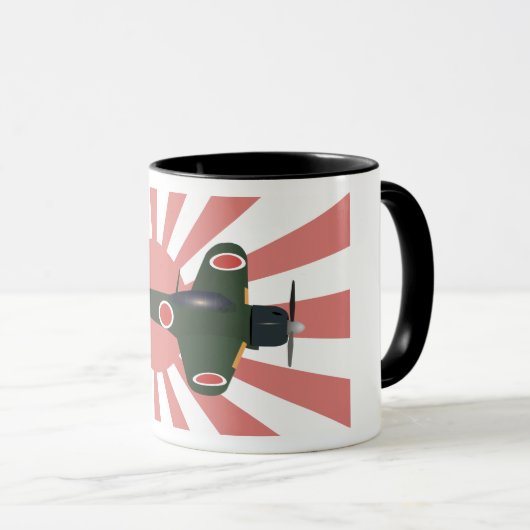Japanisches WWII nullkämpfer-Flugzeug Tasse (VorderseiteRechts)