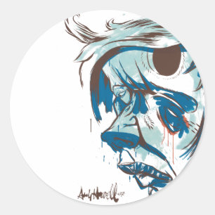 Japanisches Zeichen - Rot Runder Aufkleber