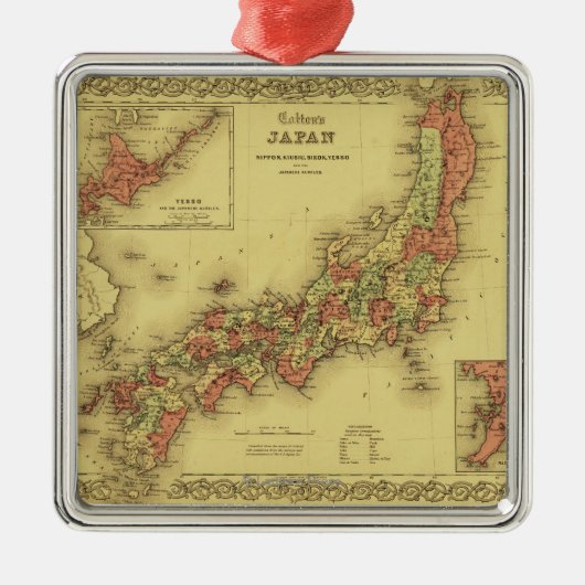 JapanPanoramic MapJapan Ornament Aus Metall (Vorne)