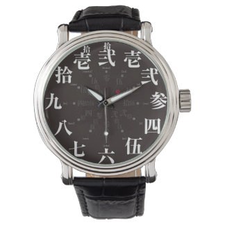 Japans altes Kanji [schwarzes Gesicht] Armbanduhr