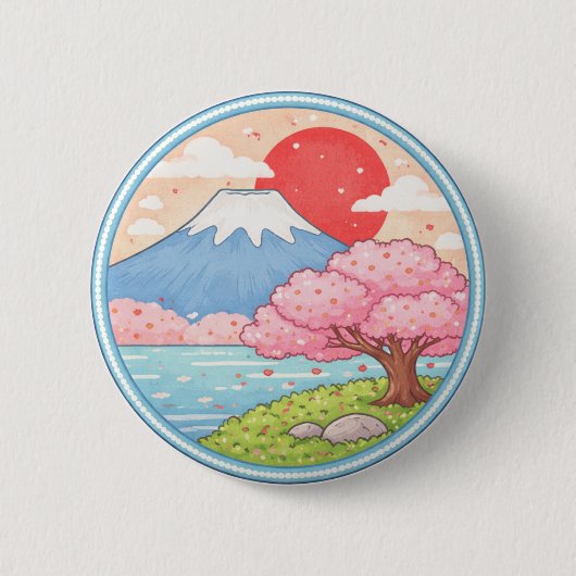 Japans Berg Fuji Button (Vorderseite)