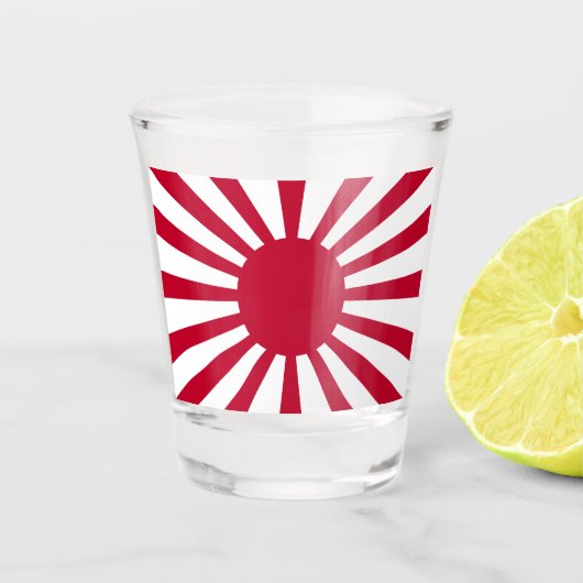 Japans Flagge des Kaiserkrieges Schnapsglas (Vorderseite)