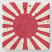 Japans Flagge des Kaiserkrieges Steinuntersetzer (Vorderseite)