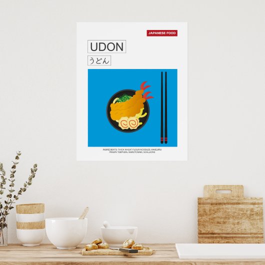 Japans Food Udon Noodles Wall Art Poster (Küche)