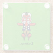 Japans großer Tengu-Krieger: Cartoon Yokai Glasuntersetzer (Rückseite)