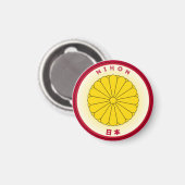 Japans imperialer Siegel Emblem Circle Form Magnet (Vorderseite/Rückseite)