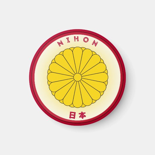 Japans imperialer Siegel Emblem Circle Form Magnet (Vorne)