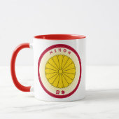 Japans imperialer Siegel Emblem Circle Form Tasse (Links)